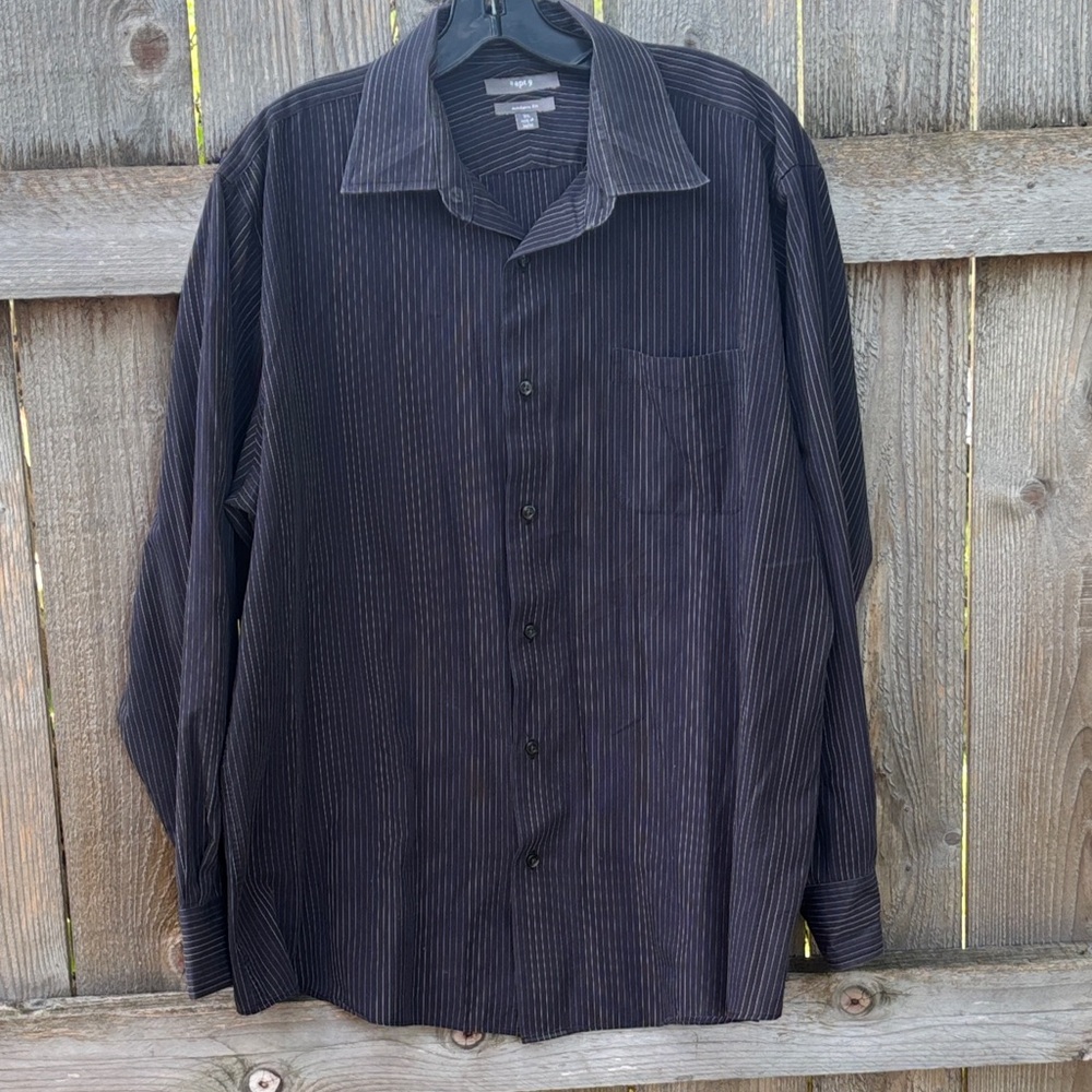 Navy blue Pinstripe Button-Up Shirt XL
